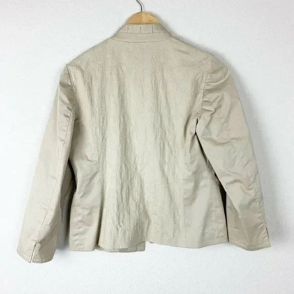 Chicos Khaki Embroidered Blazer - Picture 2 of 6